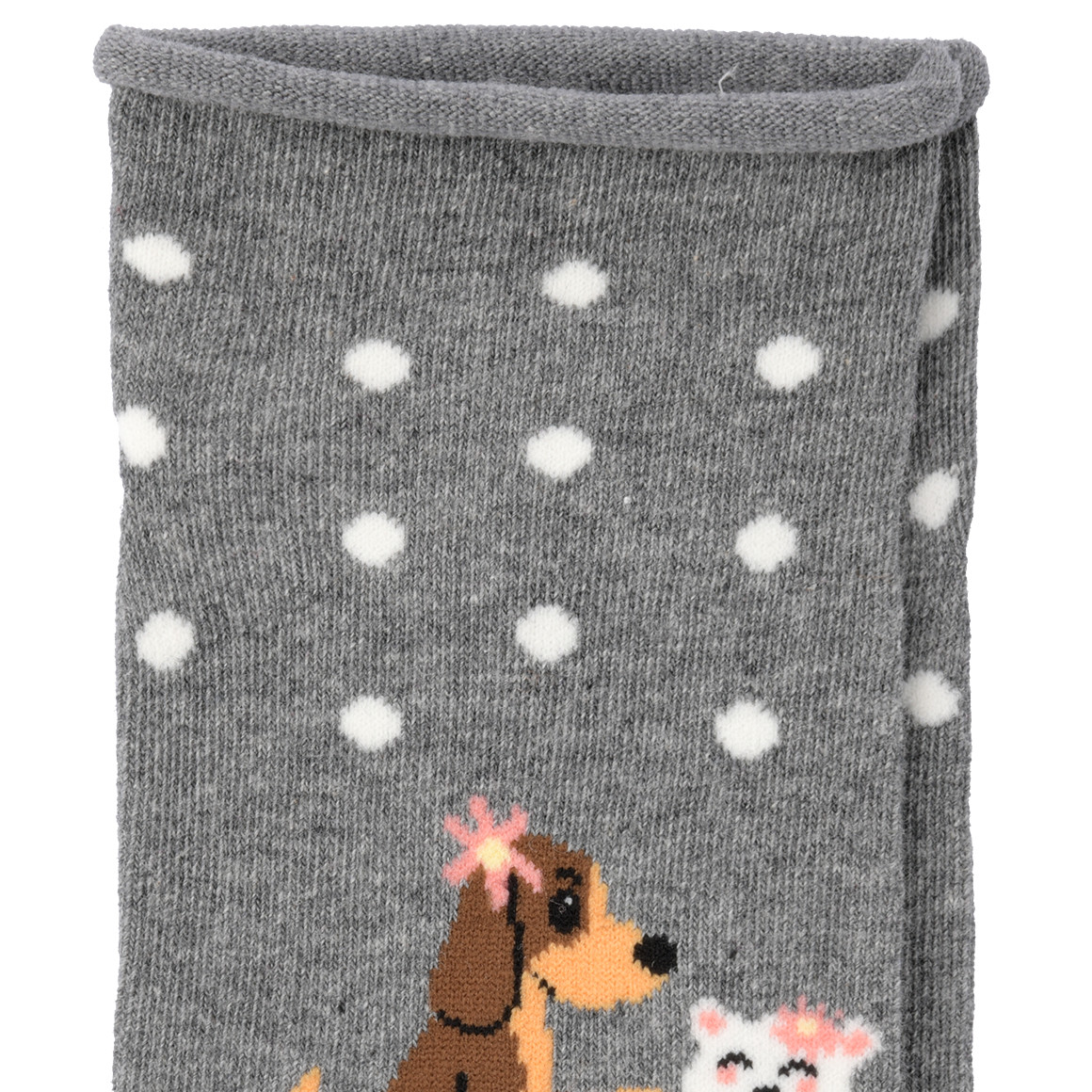 Gina Benotti 1 Paar Damen Sneaker-Socken mit Hunde-Motiv grau
