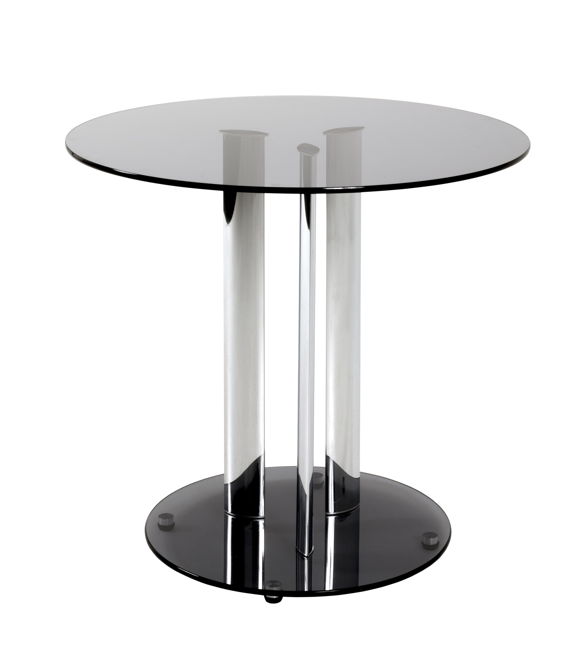 Beistelltisch 59 x 57 cm grau/chromfarbig