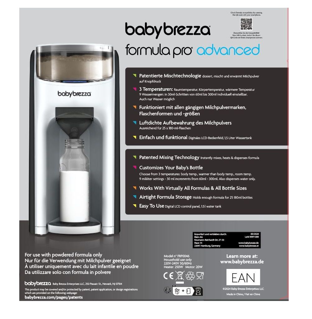 Baby Brezza Formula Pro Advanced, weiß schwarz