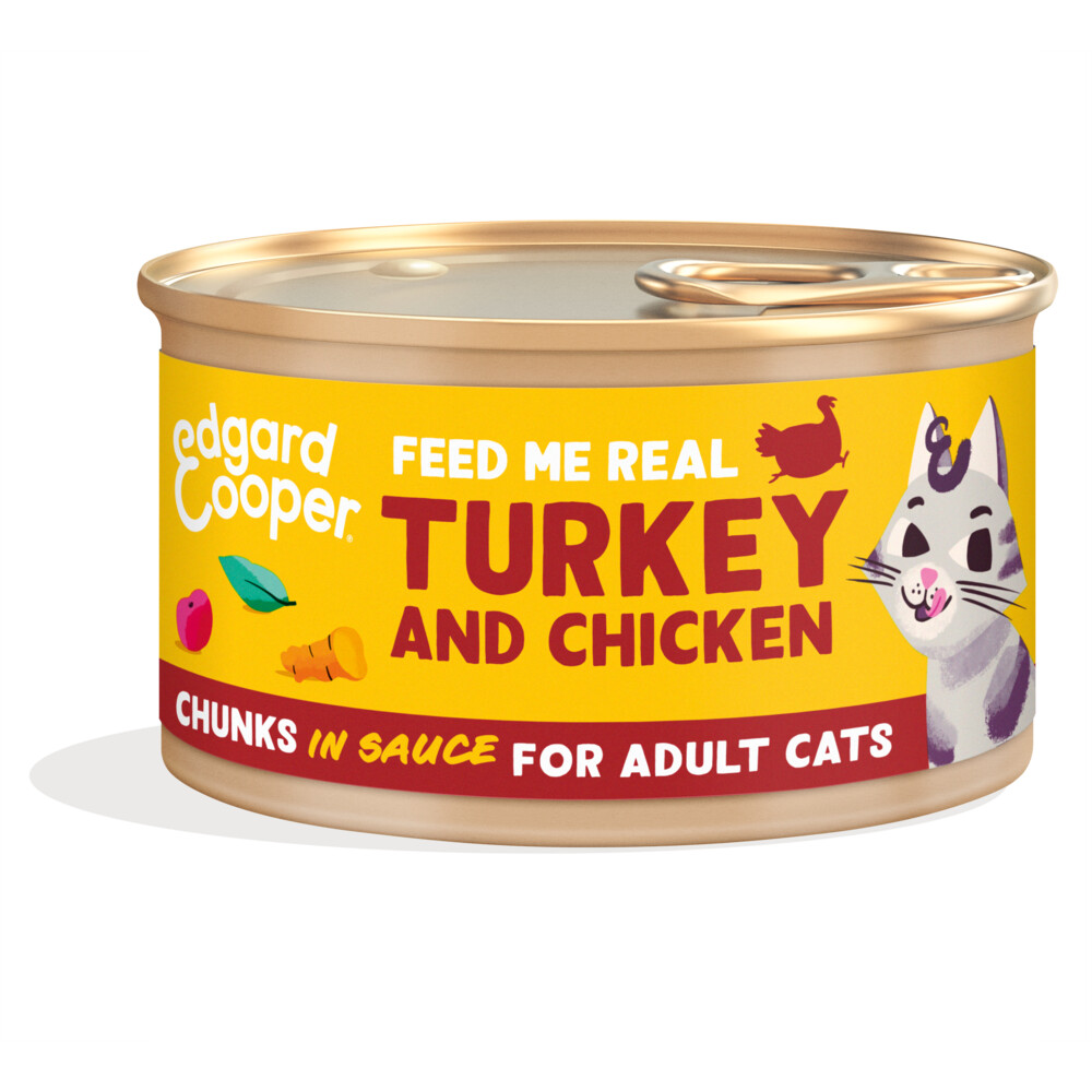 Edgard & Cooper Kattenvoer Chunks Kip - Kalkoen85 gr