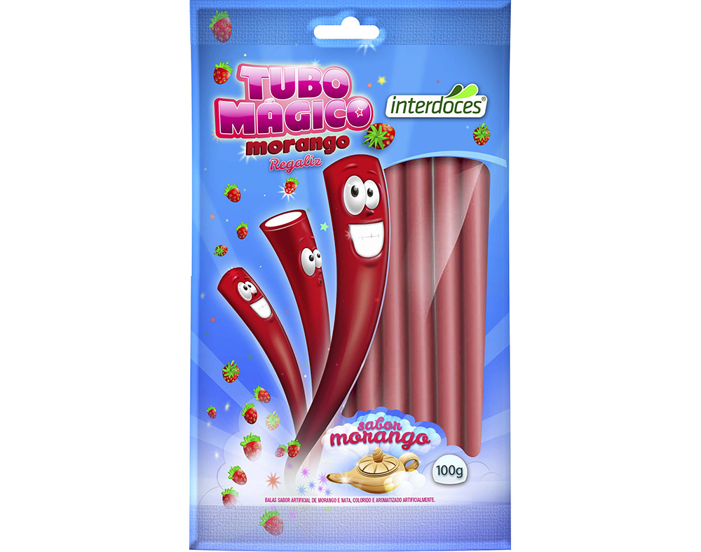 GOMAS INTERDOCES TUBO MÁGICO MORANGO 100G