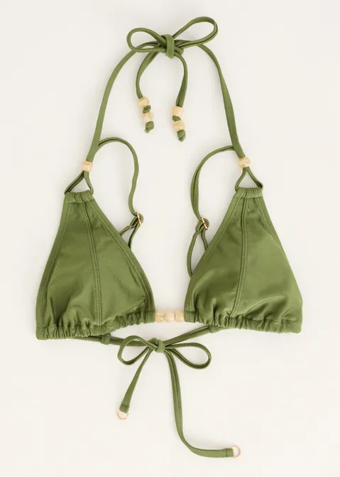 Triangel bikini top met kraaltjes groen (GRN.O)