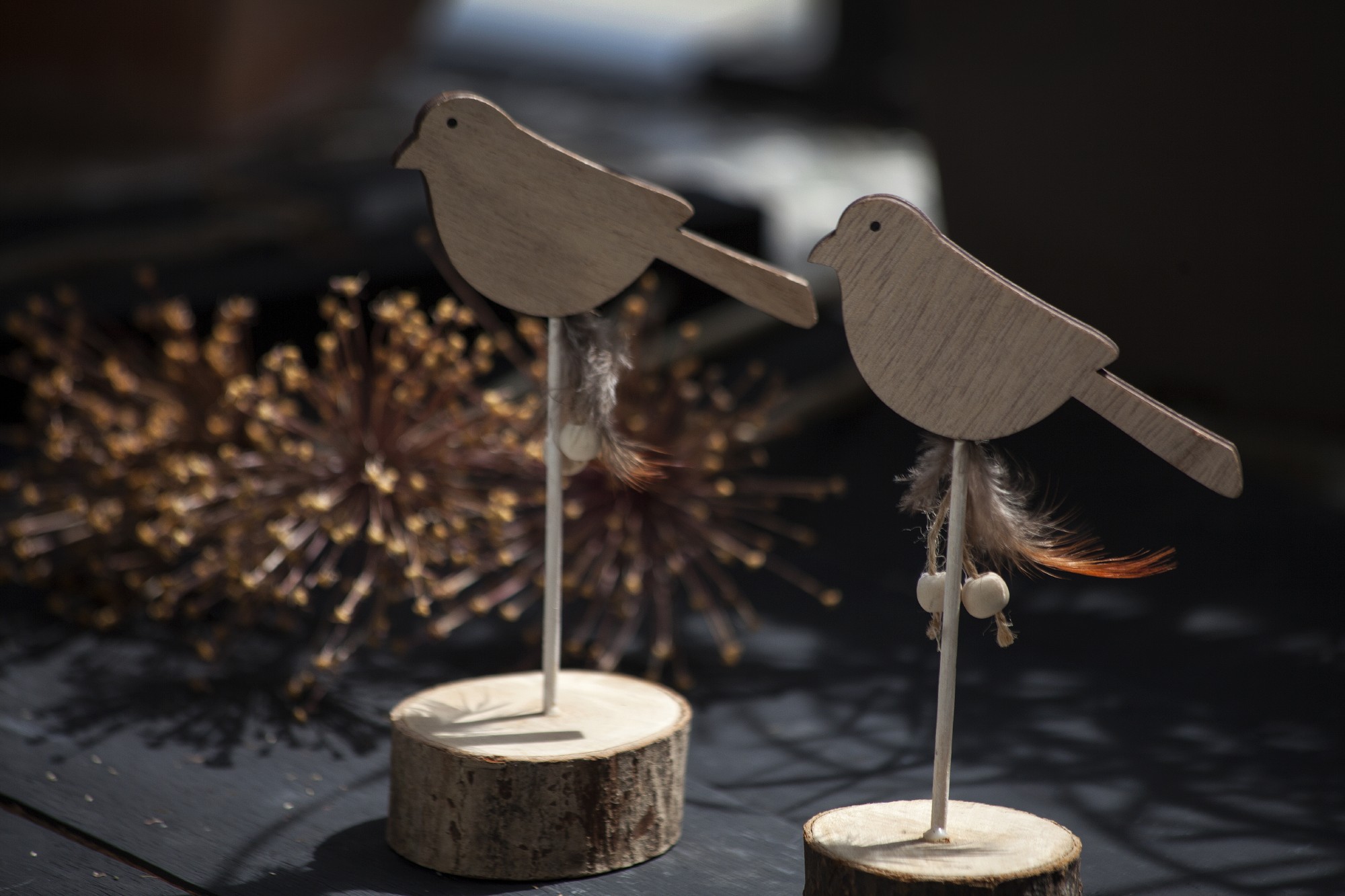 Figur 'Vogel' aus Holz, H 17,5 cm, B 10 cm, L 6,5 cm von fischer's lagerhaus