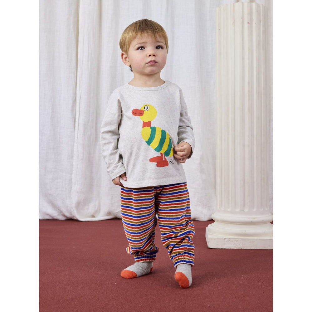 Køb Bobo Choses Light Heather Grey Striped Duck Bluse