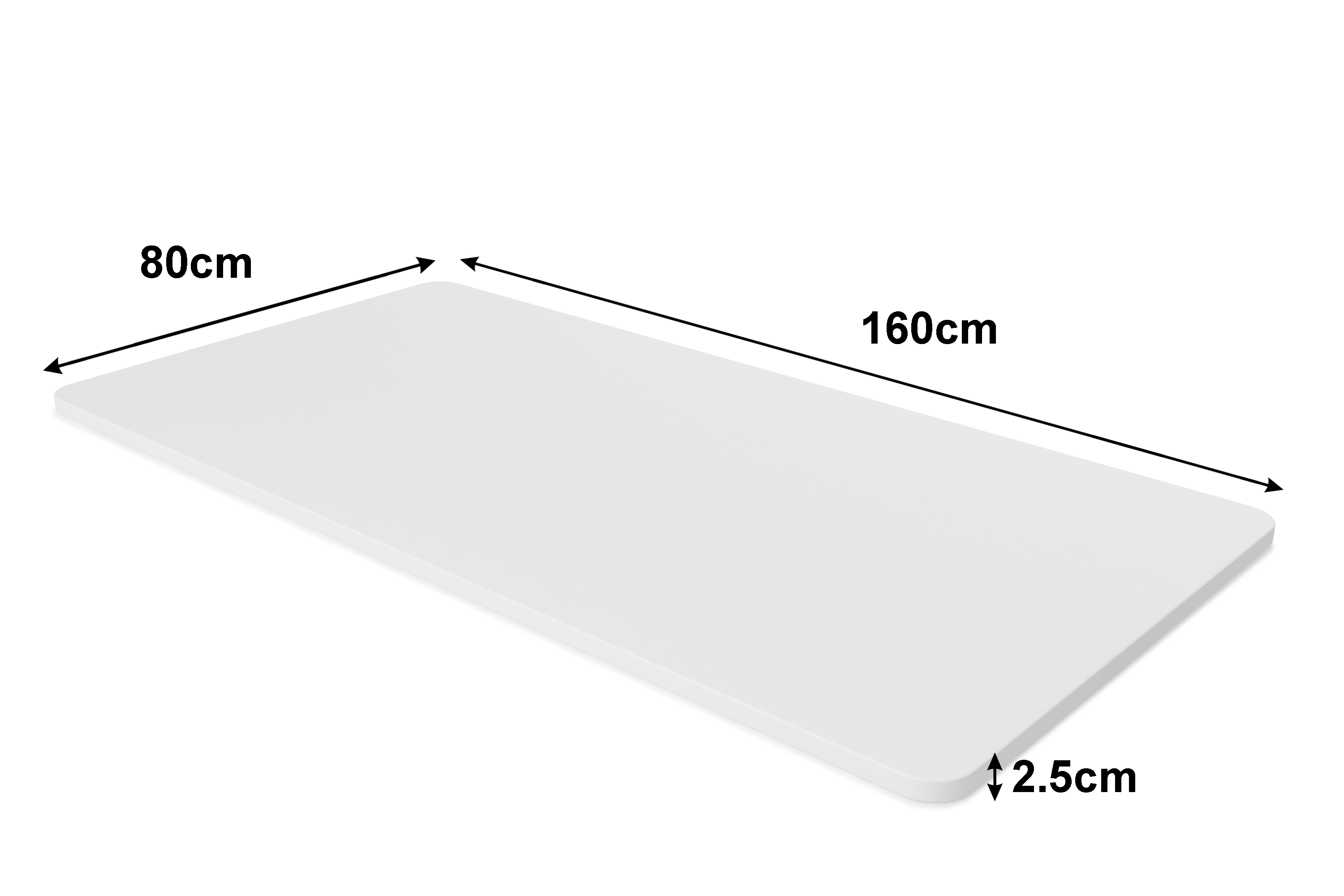 Tischplatte Stehpult weiss 160 x 80 cm