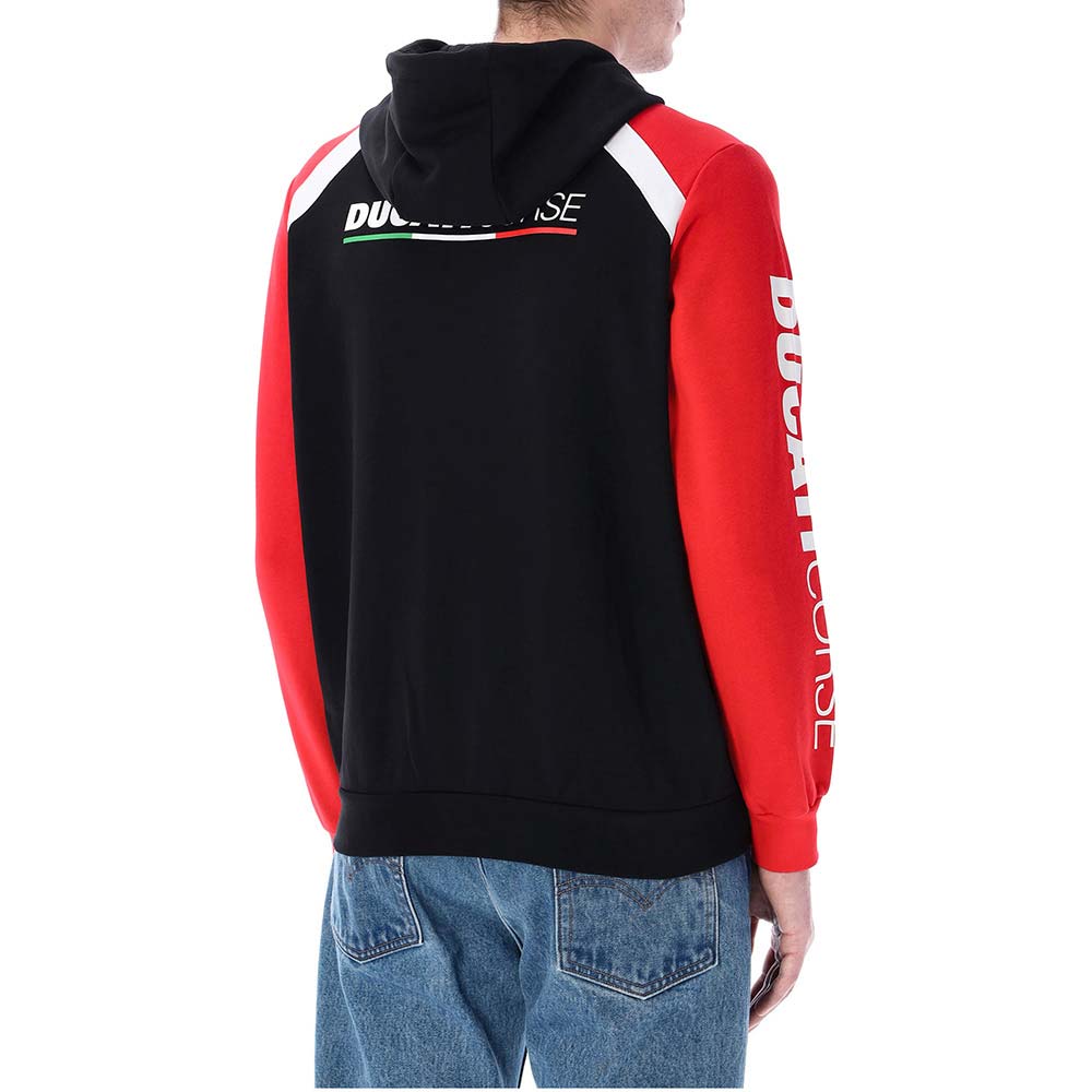 ducati racing - Sweat zippé à capuche Corse Noir / Rouge / Blanc