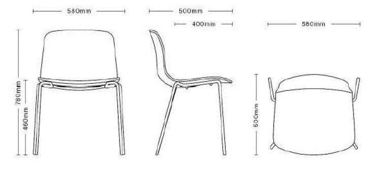 Hay About a Chair AAC17 stoel, onderstel zwart, Leather Sierra