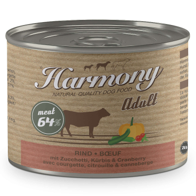 Harmony Dog Natural Nassfutter Rind mit Zucchini, Kürbis & Cranberries