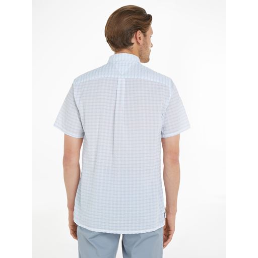 Tommy Hilfiger Check Kortærmet Skjorte, Optic White/ Cloudy Blue, S