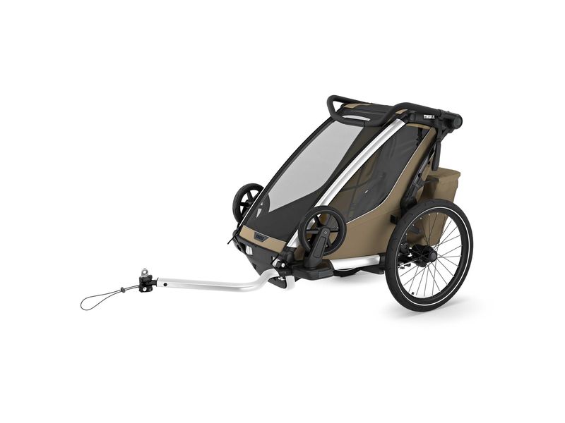 Thule Veloanhänger Chariot Cross 1 G2 Single, Faded Khaki Der Fahrradanhänger für aktive Eltern