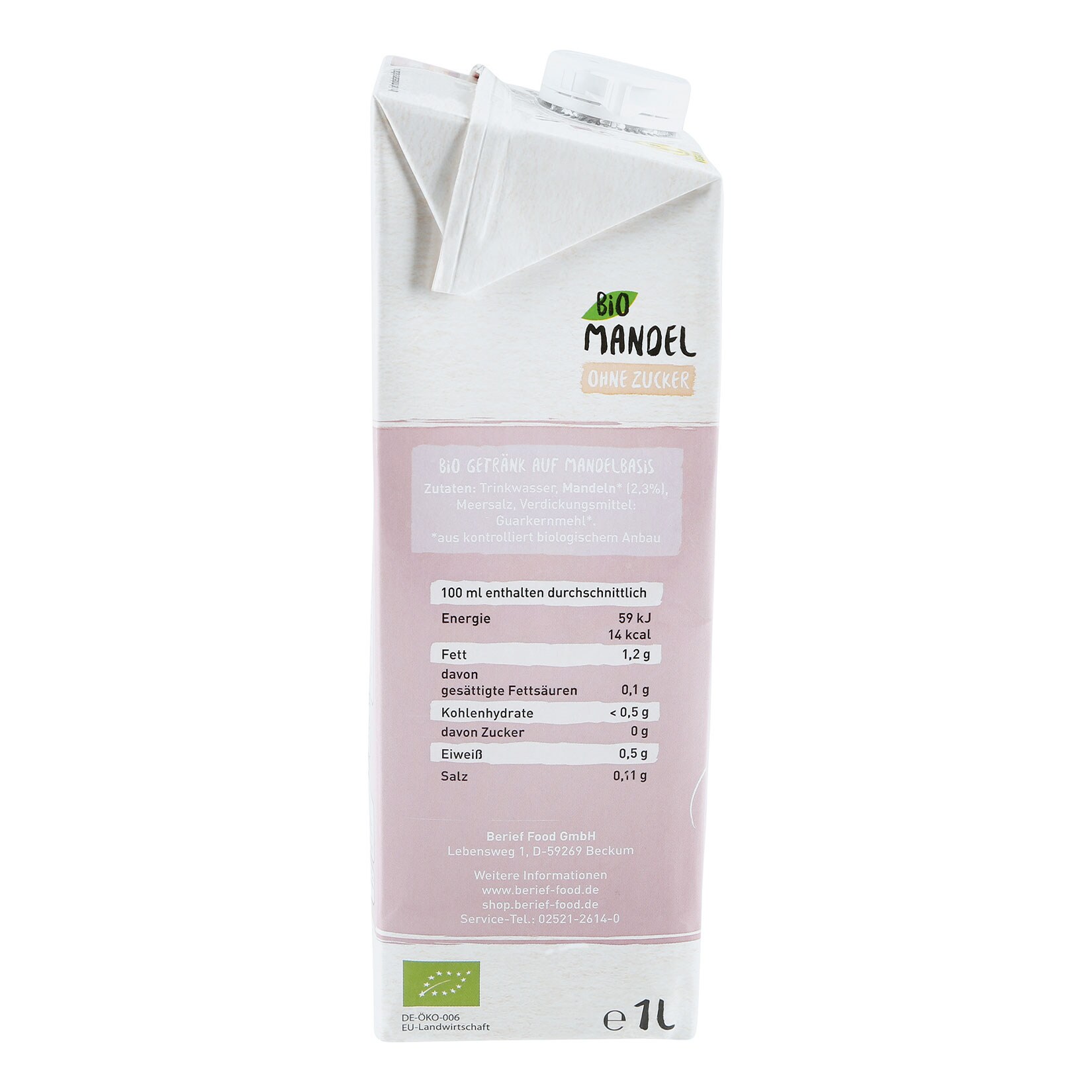 Berief Bio Mandel Drink ohne Zucker 1 Liter, 8er Pack
