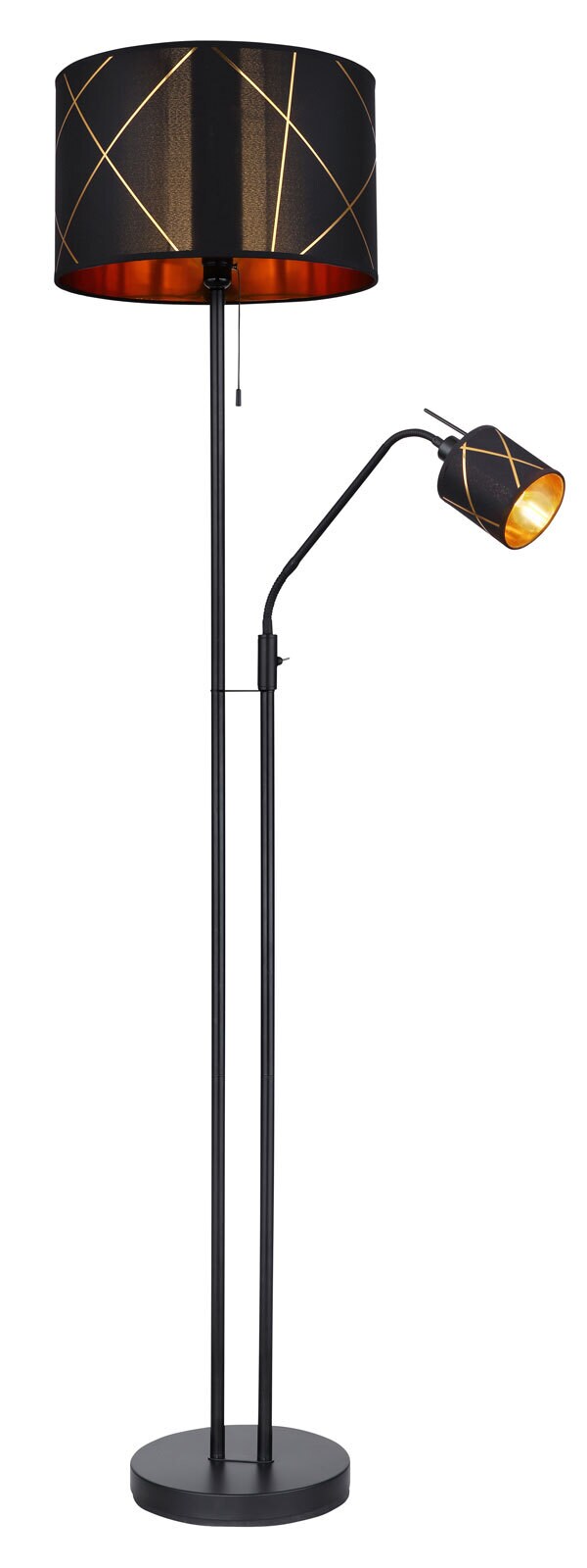 BEMMO Stehlampe schwarz 15431S3, D/H: 40 x 175 cm, Metall, Textil, Kunststoff