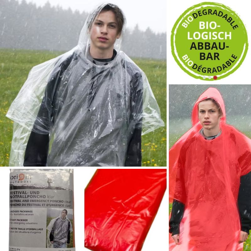 Festival / Notfall Poncho Transparent für Erwachsene