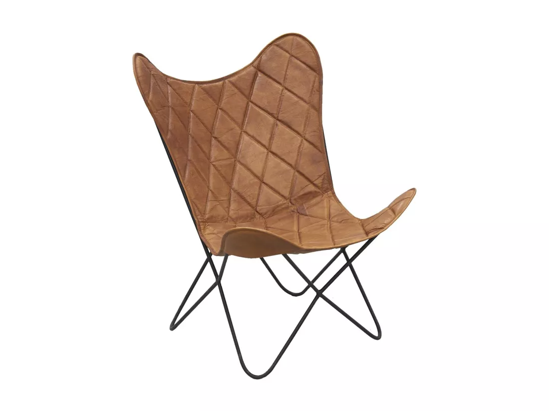 Fauteuil Butterfly en cuir