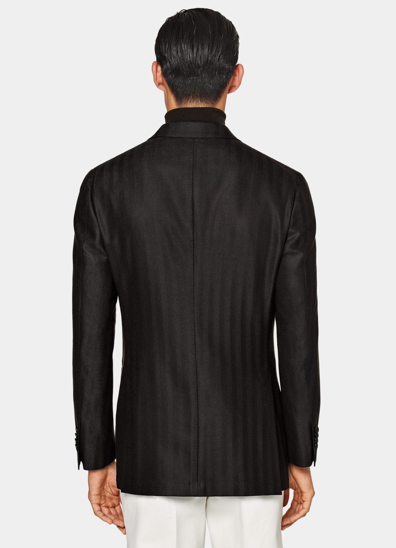 Blazer Havana coupe Tailored marron foncé à chevrons