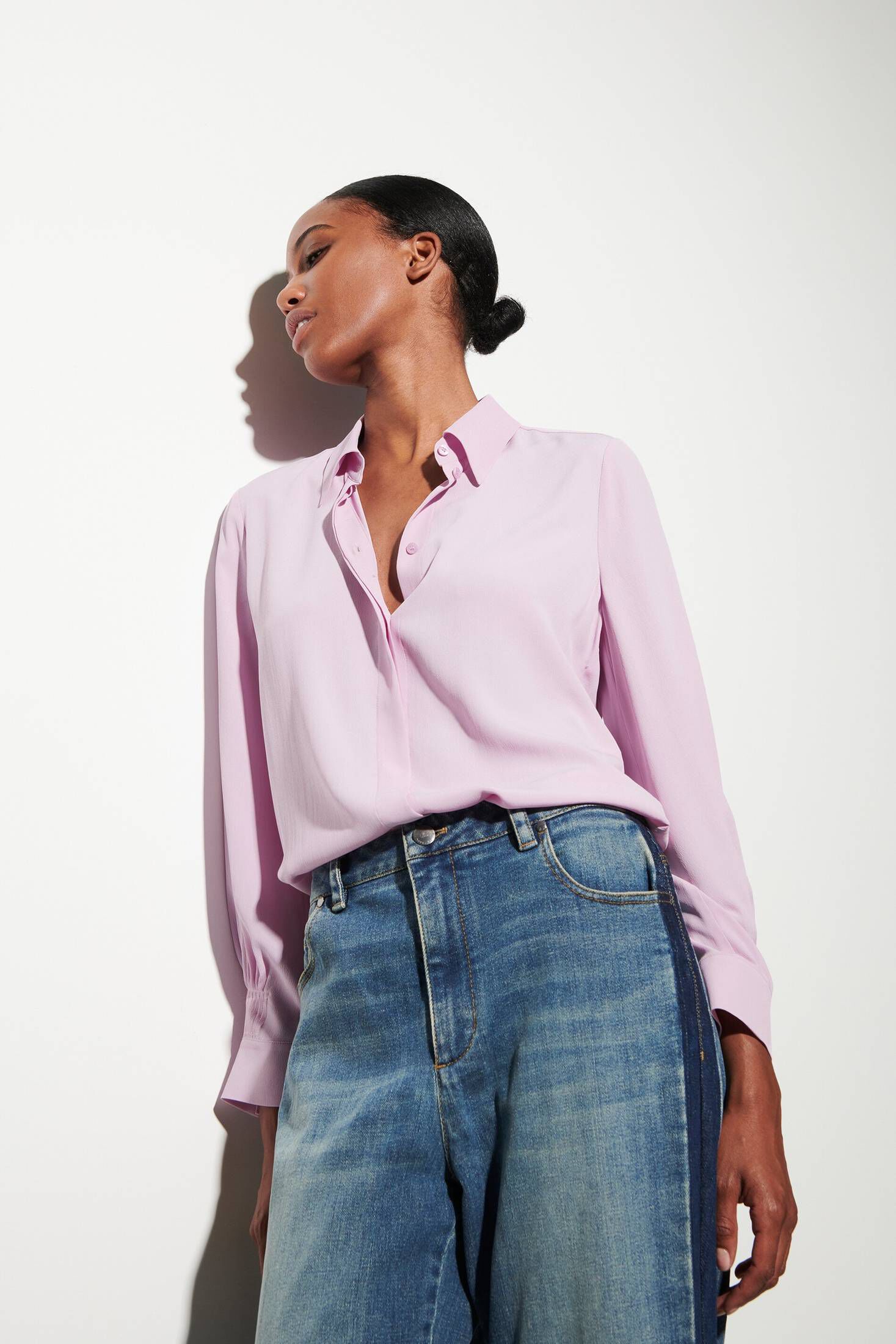 Luisa Cerano| Damen Hemdbluse mit Seide Langarm
