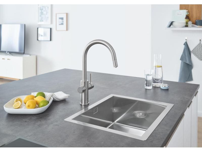 GROHE Küchenarmatur Blue Home C-Auslauf, Starter Kit, Super Die frischste Wasserquellen