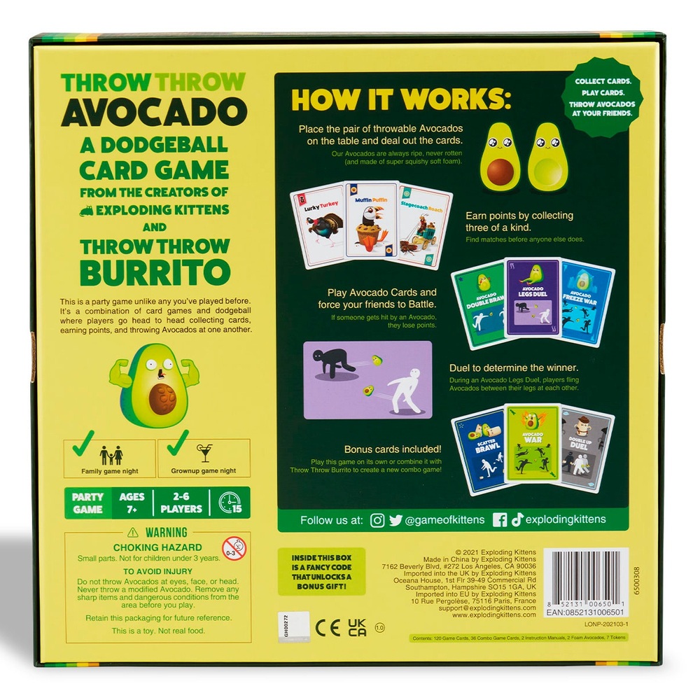 Exploding Kittens werfen Avocado