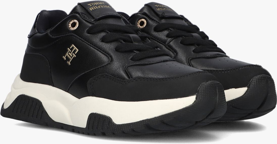 TOMMY HILFIGER zwarte tommy hilfiger lage sneakers low cut lace-up