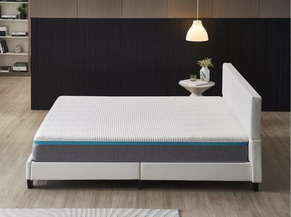 Ensemble Matelas + Lit Avec Tête De Lit 160x200 Cm, Ypsilon Equilibré 28cm D’épaisseur