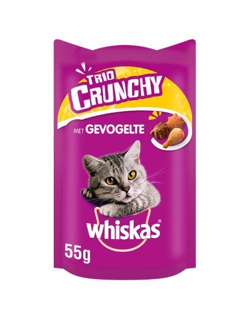 Whiskas Trio Crunchy - Kattensnack - Gevogelte 55 g