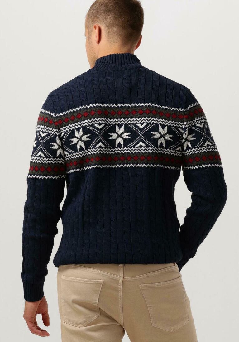 SELECTED HOMME donkerblauwe selected homme coltrui slhflake ls knit cable high ne