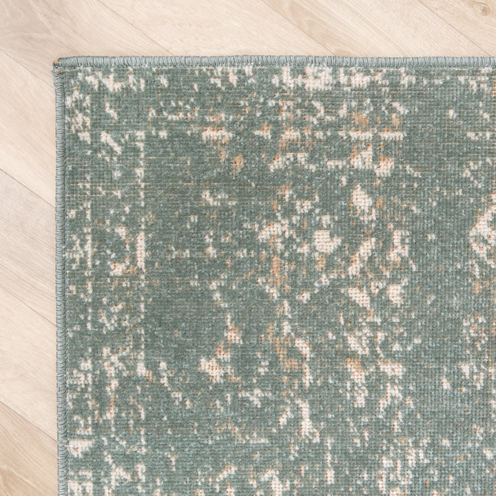 Vintage vloerkleed - Spring Ethnic Groen/Creme | Bohemian