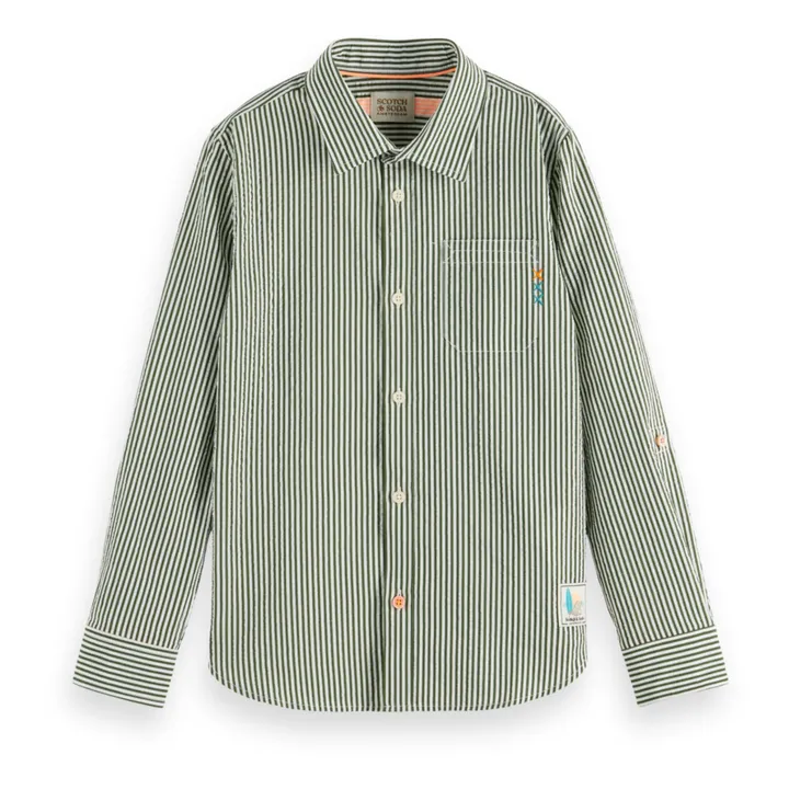 Scotch & Soda Chemise Rayée | Vert kaki