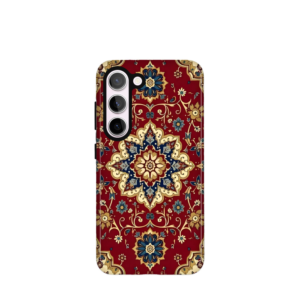 Samsung Galaxy S23 5G Hybrid (Kunststoff / Gummi) Hülle Orientalische Pracht 2 - Rot