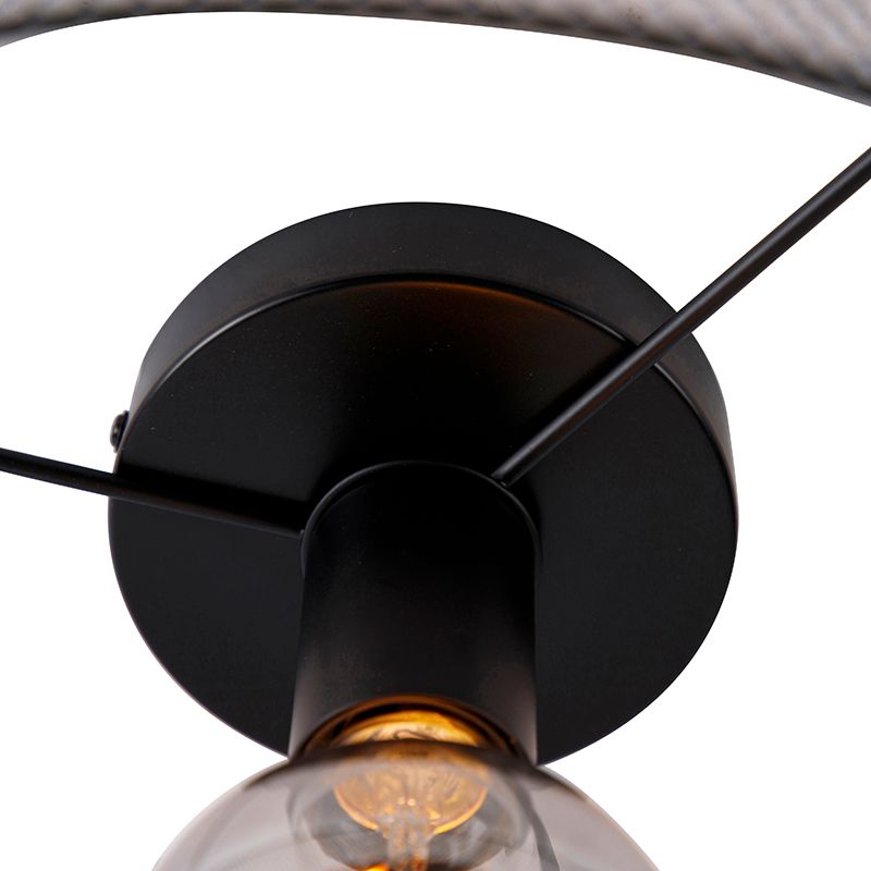 Industriële plafondlamp zwart - Drum Mesh