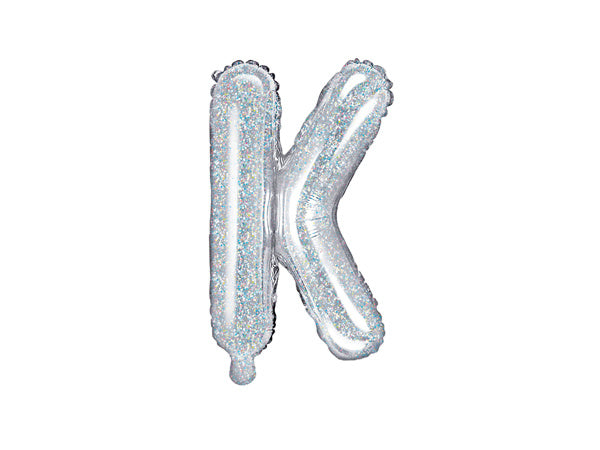 Folie Ballon Letter K Holografisch Leeg 35cm