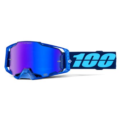Masque cross 100% ARMEGA HiPER COUPE - Mirror True Gold 2025 - Bleu