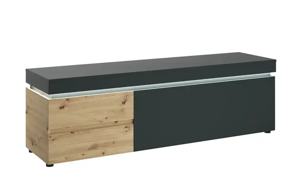 TV-Lowboard Luci Anthrazit, Eiche Artisan (Nachbildung) 181 cm