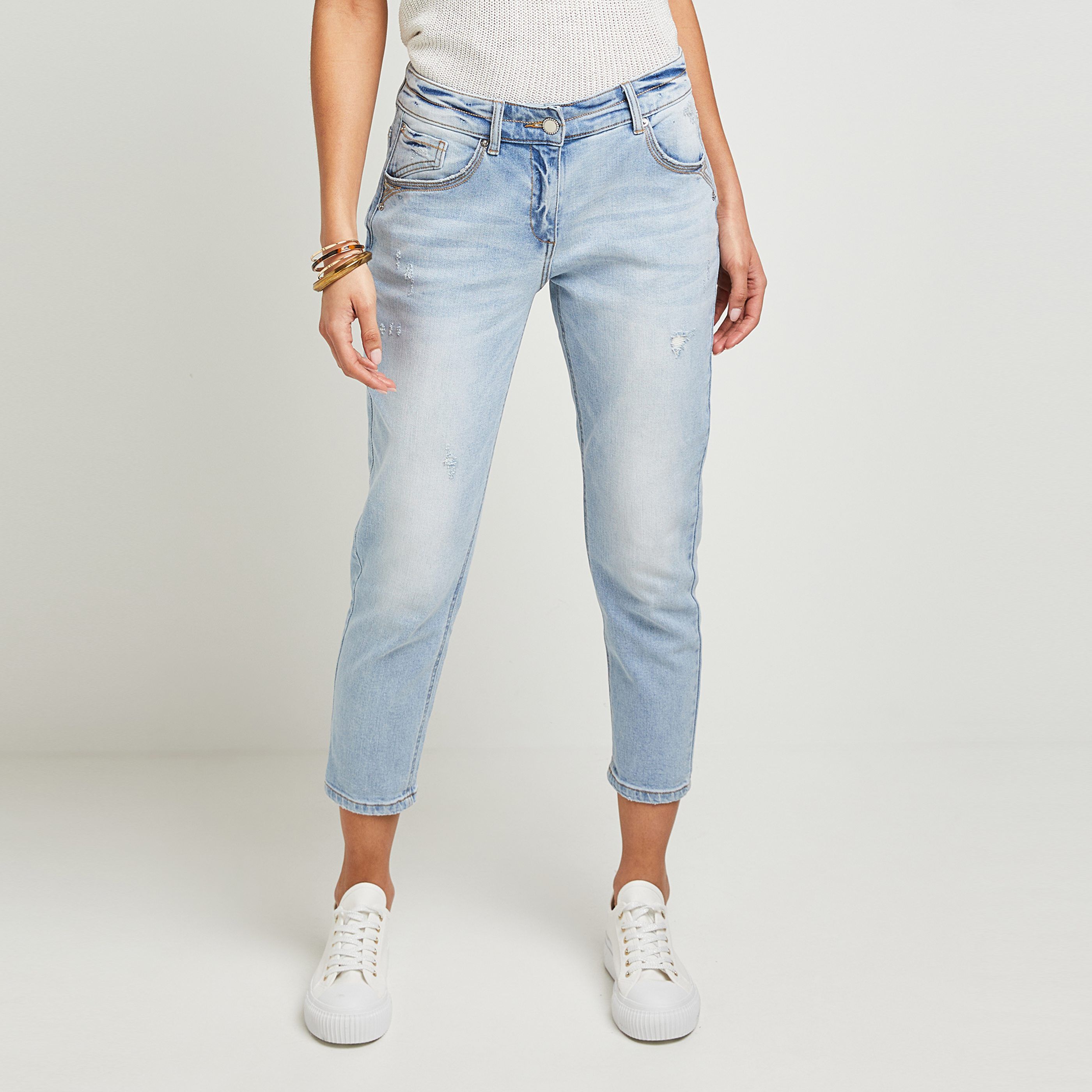 Jean boyfriend femme - LIGHT STONE