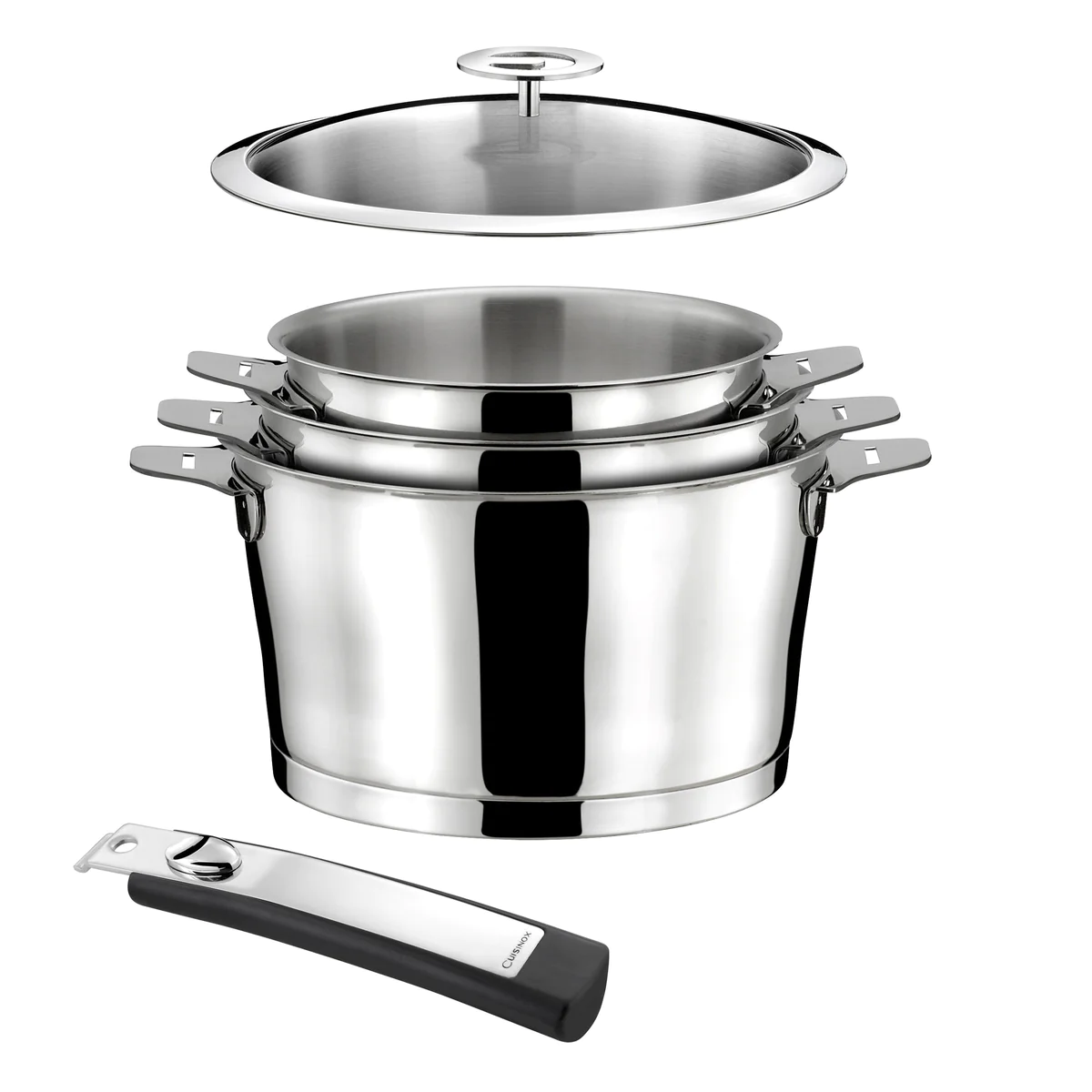 Asana - Lot 5 pièces - Casseroles 16, 18 & 20 cm, Couvercle 20 cm et P