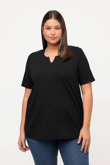 T-Shirt, A-Linie, Tunika-Ausschnitt, Halbarm