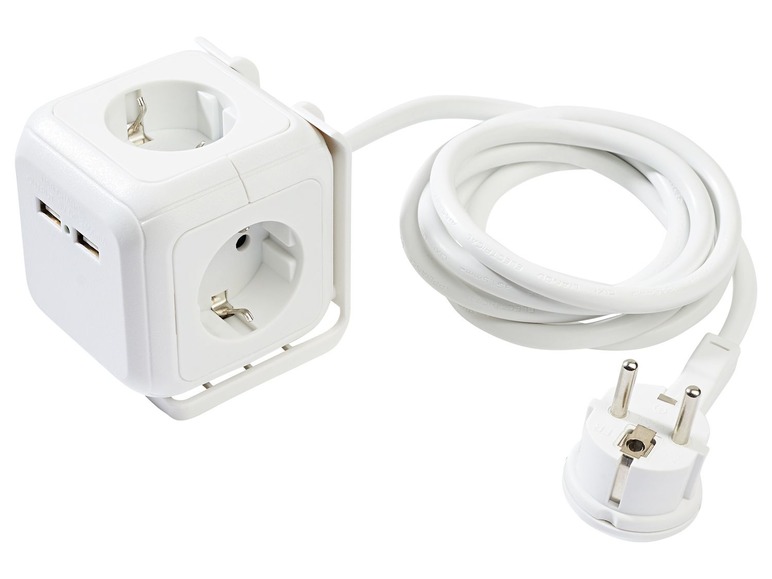 Tafelcontactdoos-dobbelsteen met USB-poorten