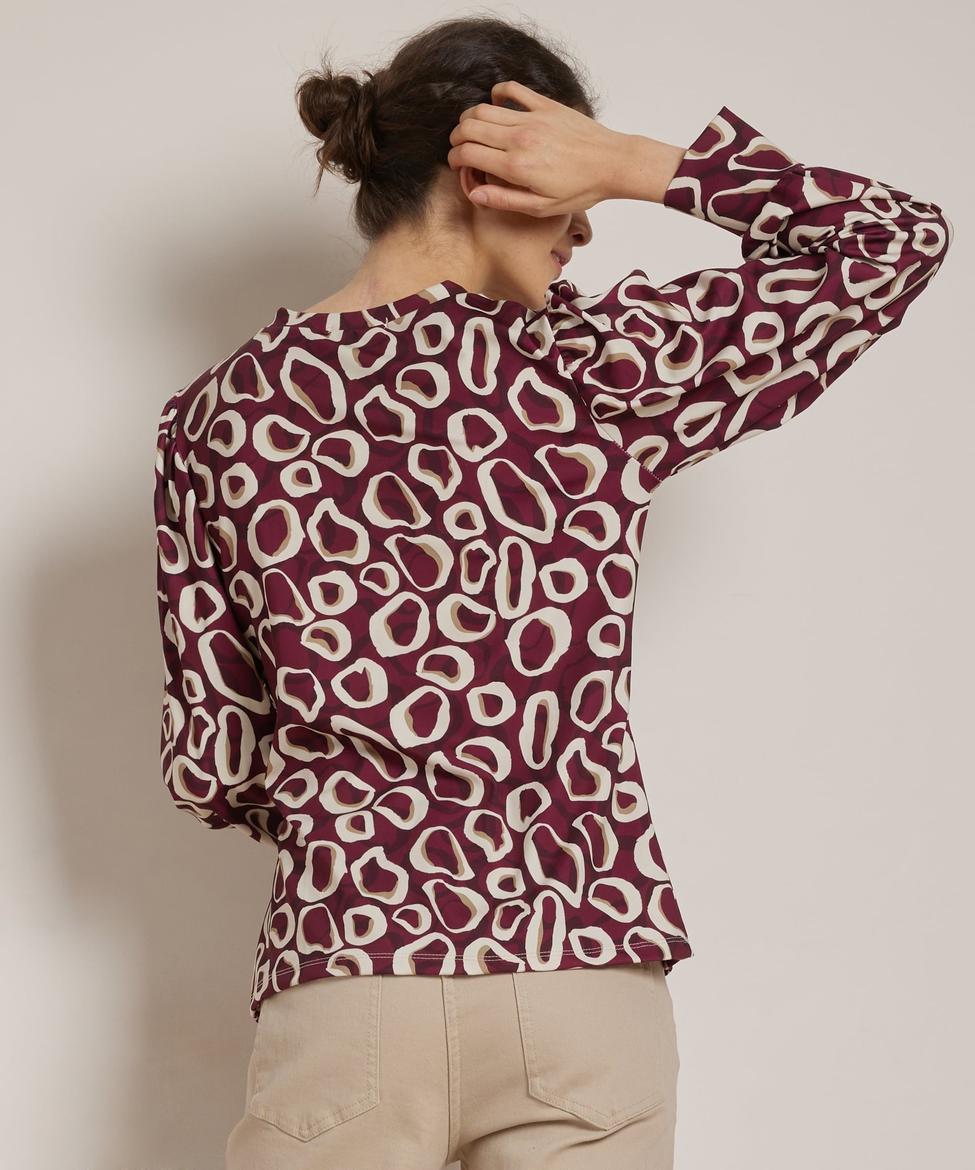 strik top met all-over print