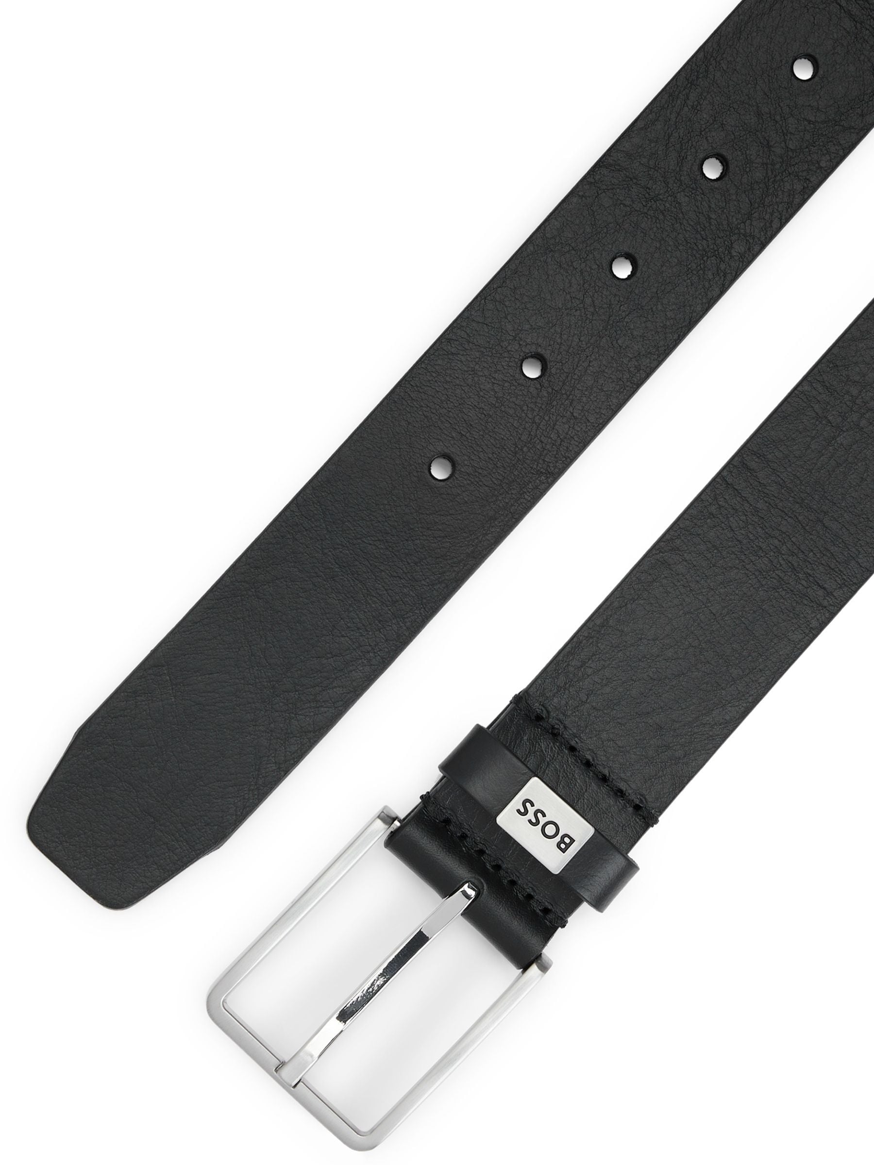 BOSS Elio Italiaanse leren riem met logo