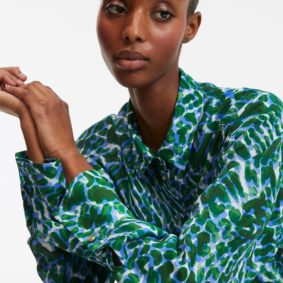 COLEÇÃO LA REDOUTE<br>Camisa curta e folgada com estampa gráfica