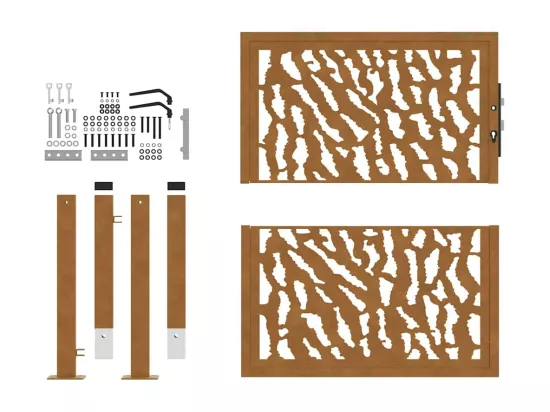 Porte jardin acier résistant aux intempéries conception tracés