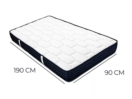 Matelas réversible DIAZ 90x190 cm, en mousse haute densité, indépendance du couchage, face été/hiver, épaisseur 20 cm