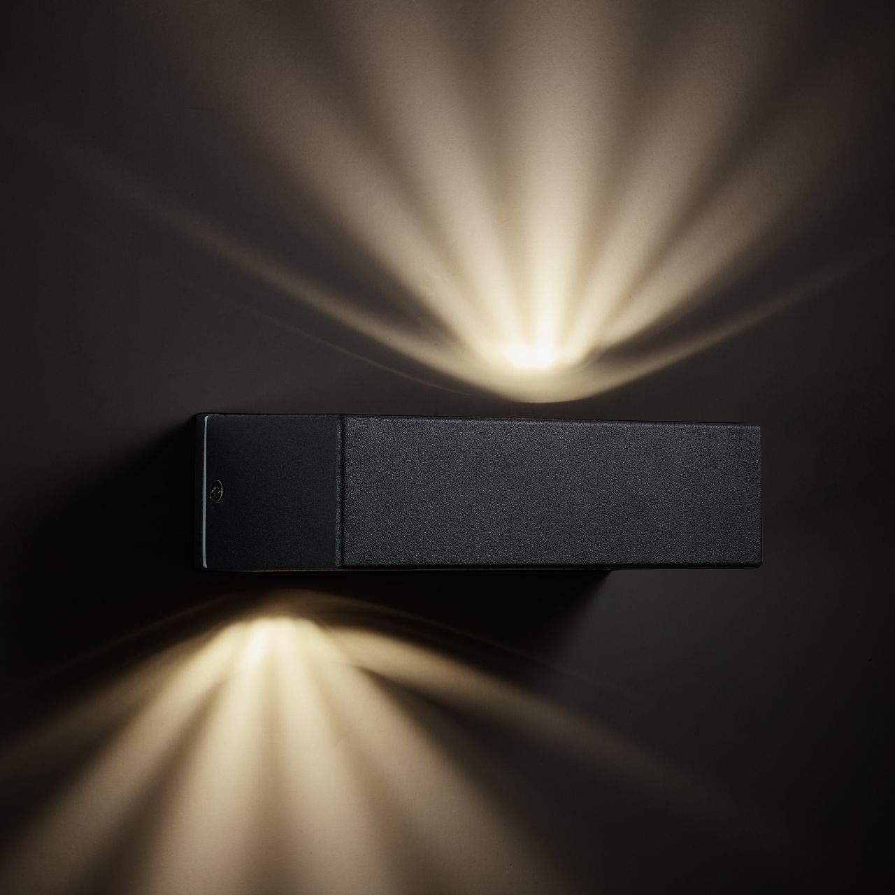 BRILLIANT Lampe Abbot LED Außenwandleuchte anthrazit | 2x 5W LED integriert, 800lm, 3000K | IP-Schutzart: 44 - spritzwassergeschützt | Lichtauslass nach oben und unten