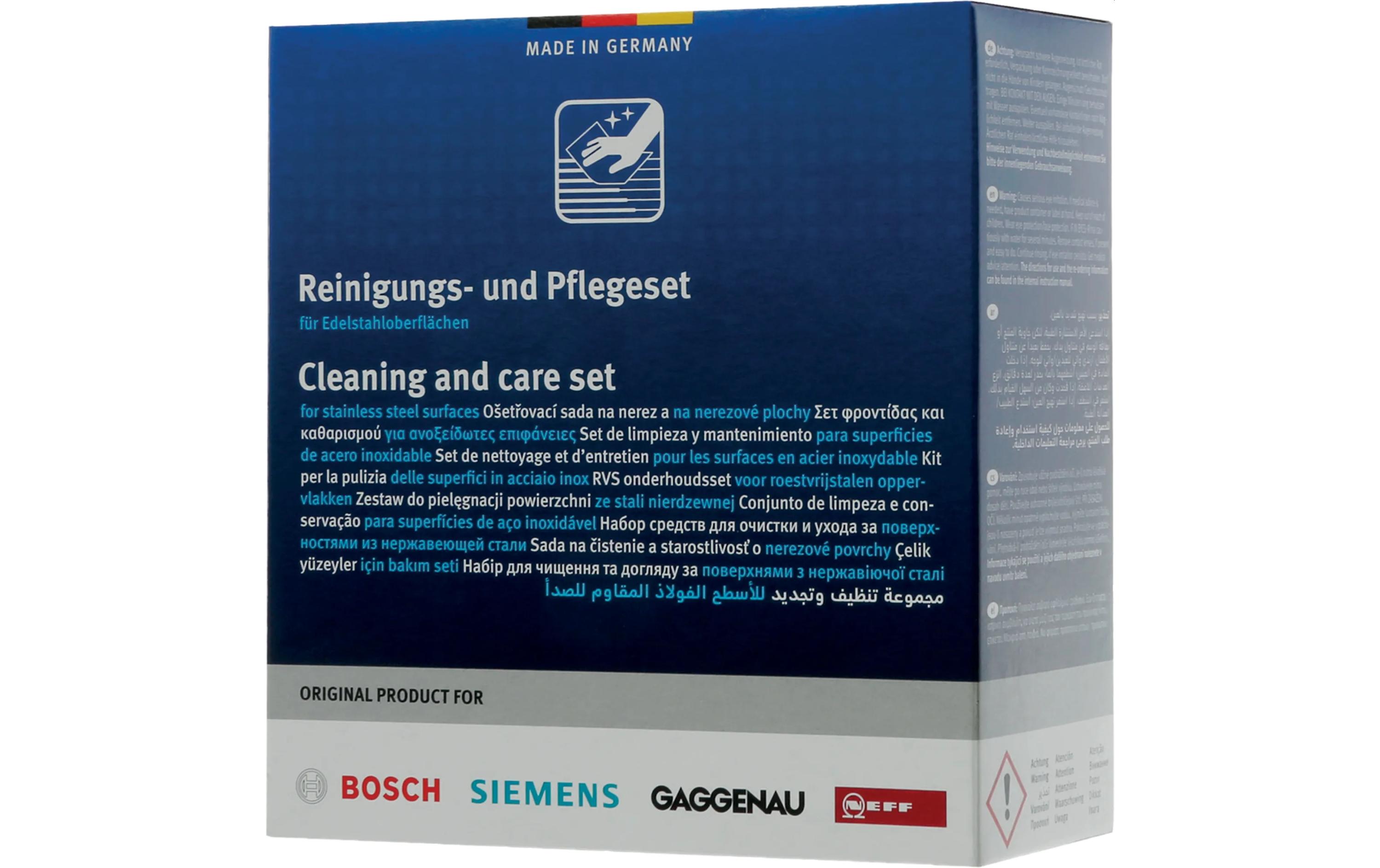 Edelstahlreiniger Set, Wiener Kalk100 g Reinigungspulver und 5 Pflegetücher