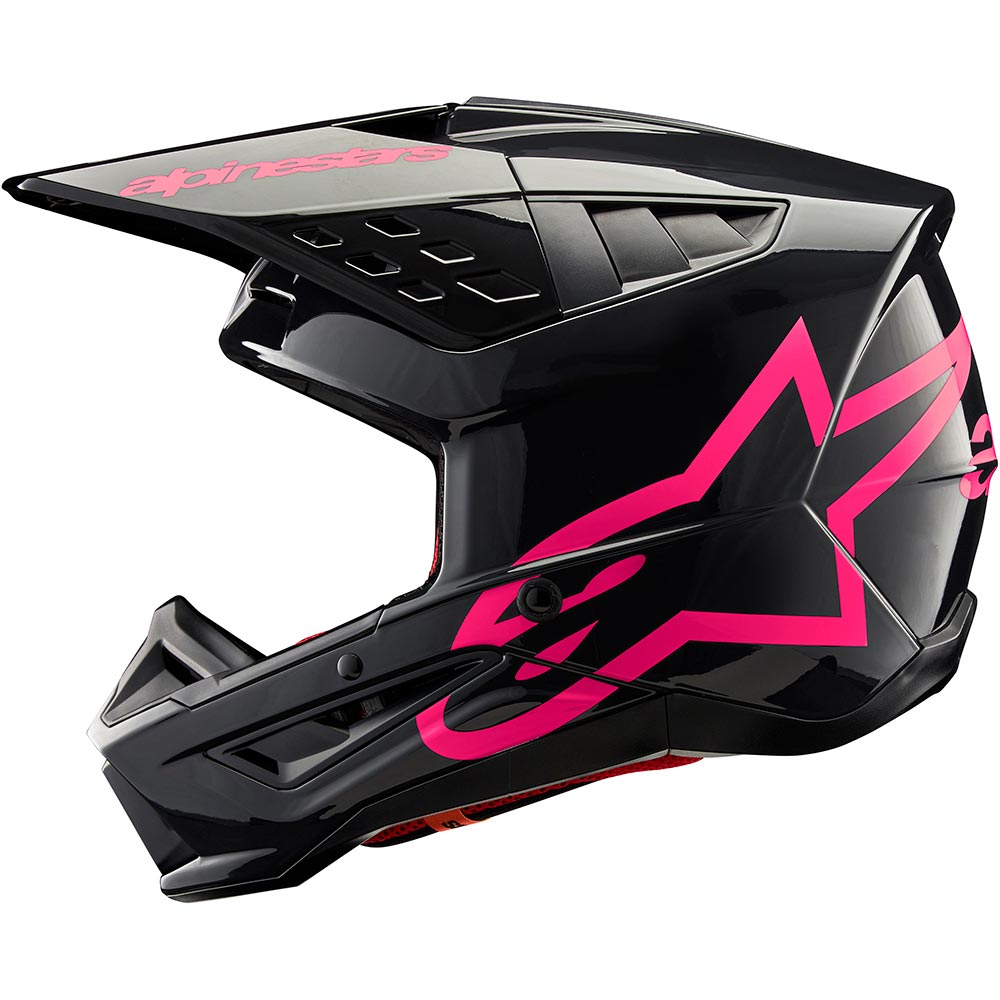 Alpinestars - Casque S-M5 Corp Noir / Rose fluo / Brillant