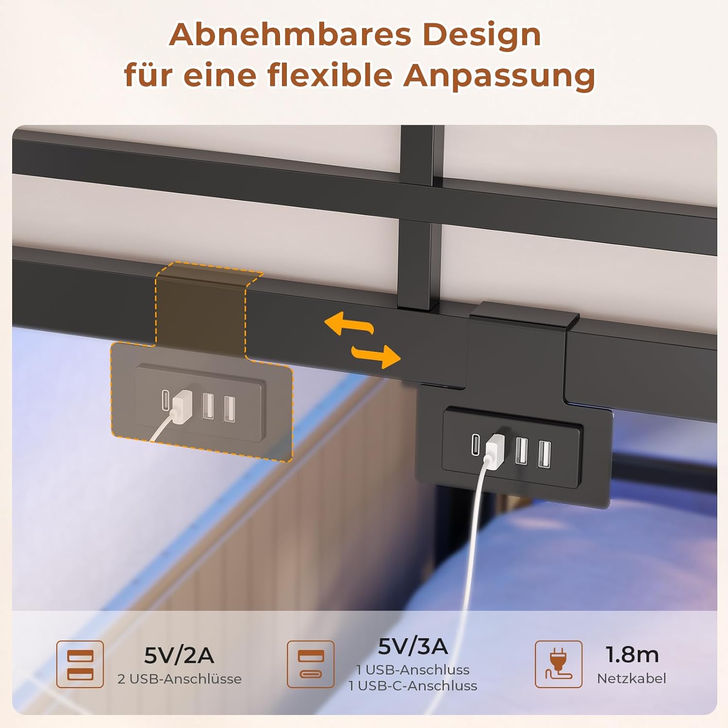 AOGLLATI Hochbett 90x200cm mit LED Beleuchtung und Ladestation Kinderbett 90x200 mit Treppe und Rausfallschutz Platzsparendes Kinder Etagenbett Jugendbett mit Garderobenständer und Stauraum