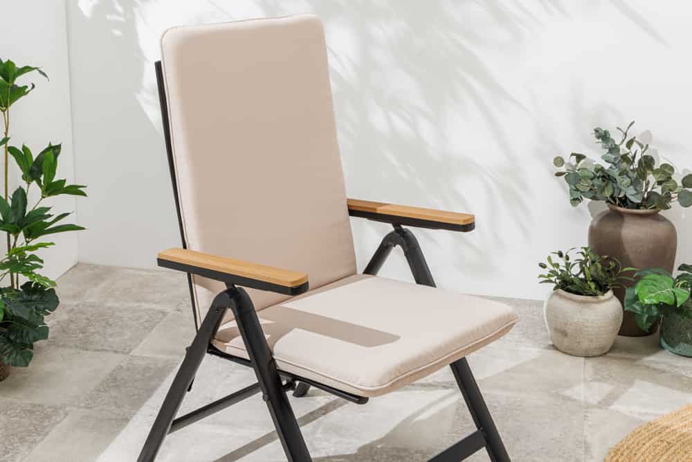 Outdoor Gartenstuhl DESIGNO anthrazit Aluminium klappbar wetterfest Hochlehner