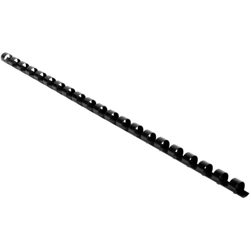 Boite 100 reliures spirales plastique 8mm - Noir