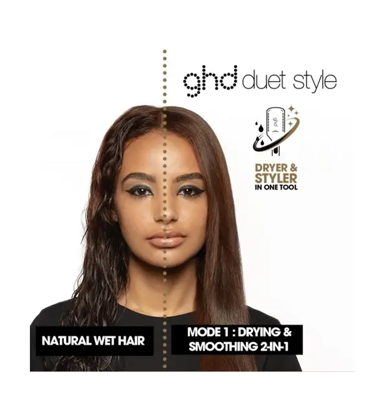 ghd - Ferro de secar cabelo Duet Style professional 2-in-1 hot air styler - Preto