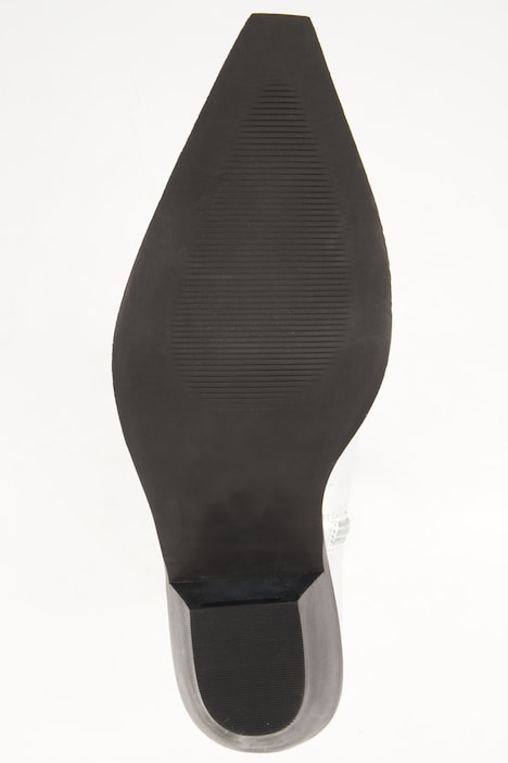 Cowboy Leder-Stiefeletten, Silber, Zipper, Weite H